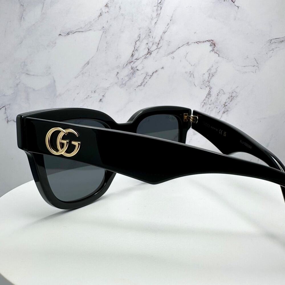 New Gucci Sunglasses Black Gold Square - Picture 11 of 16